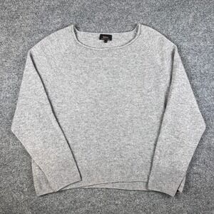 Quince Mongolian Cashmere Boatneck Sweater Womens L Gray Pullover Soft Knit